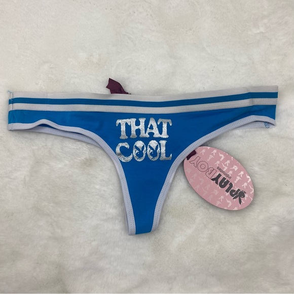 NWT Vintage PlayBoy 'That Cool' Blue Panties - Picture 2 of 3